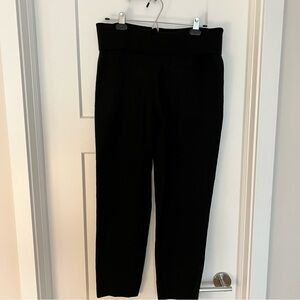 Something Navy Black Cropped Wool Pants Fold Over Waistband size large